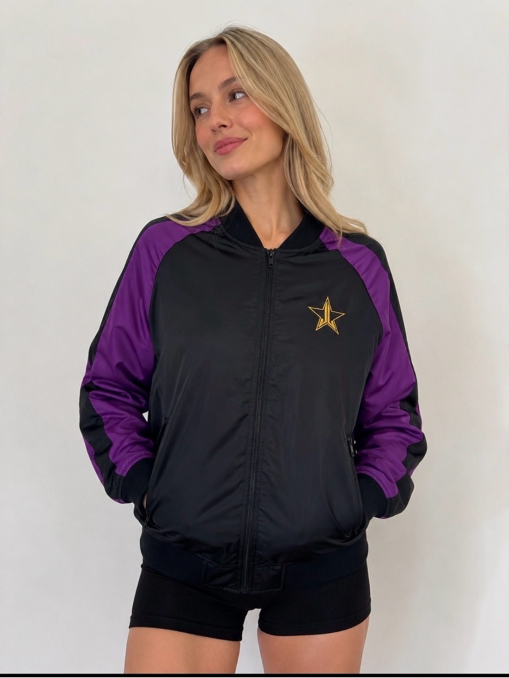 Jeffree Star Blood Lust Embroidered BomberJacket Purple Haze/Black Size Small